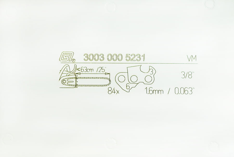 Oznaczenie prowadnicy STIHL Rollomatic E 63cm 3/8"